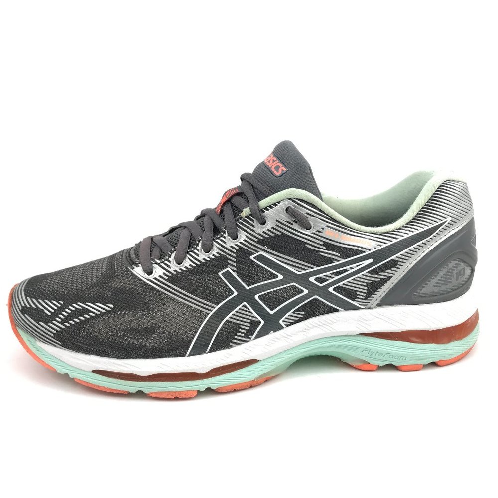 Asics Gel Nimbus 19 Womens Carbon White Flash Coral Running Shoes Size US 9 AA.